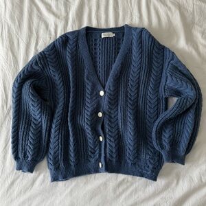 Molly Bracken Navy Cable Knit Cardigan